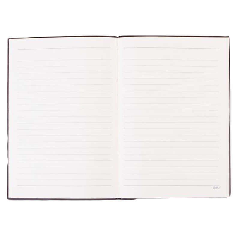 得力(deli)22215皮面本黑色 25K96页商务记事本 绑带皮面本