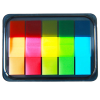 得力 荧光便利贴小条荧光膜记索引贴 9060 6本装