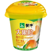 蒙牛三角杯大果粒酸牛奶桔子+椰果260g