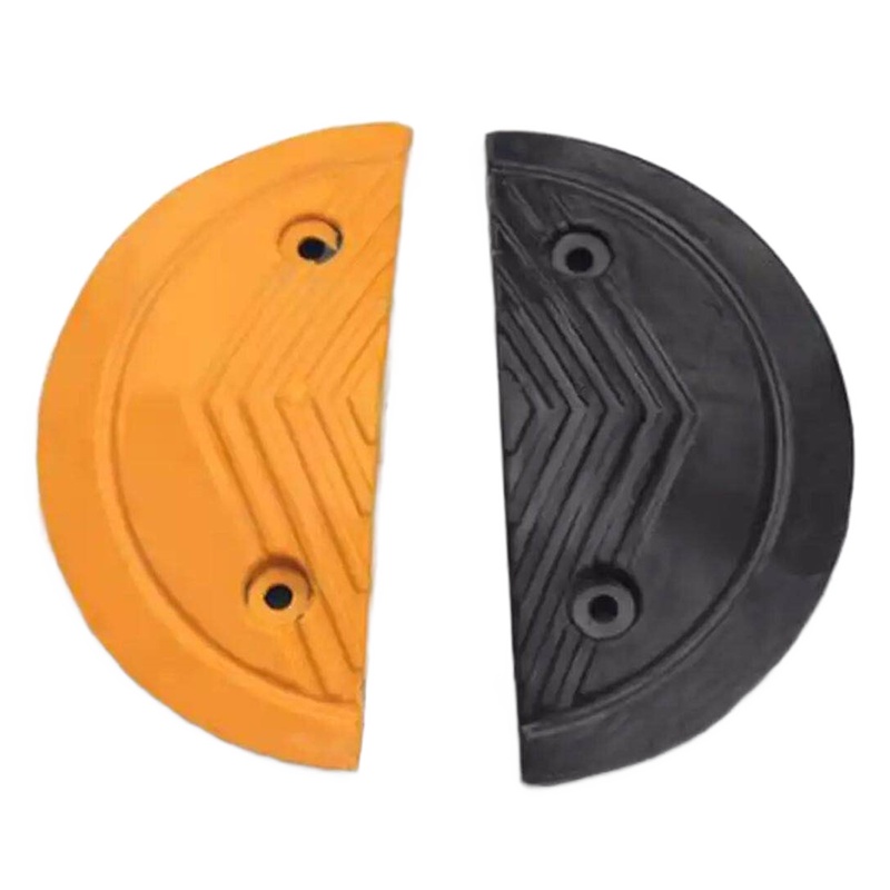 橡胶减速带人字形公路减速板道路减速带交通设施汽车缓冲带 35mm高圆头一对