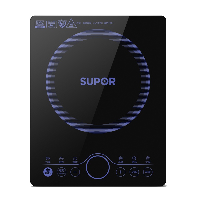 苏泊尔(SUPOR)大功率触控按键 六大烹饪功能 耐用面板 八档火力 定时功能 电磁灶火锅炉C22-IH96S