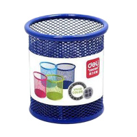 得力金属网纹笔筒 学生文具办公用品 9153 多彩10个装