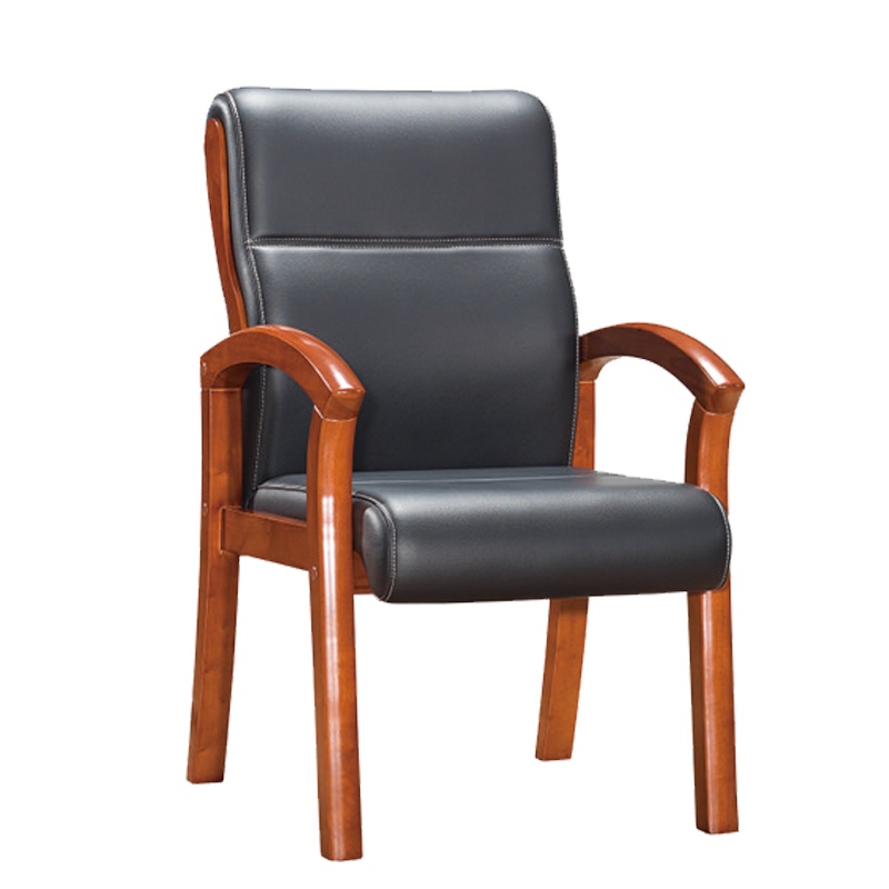 东港家具 SH-350 橡胶木椅 办公家具 办公椅 皮艺老板椅 实木四脚椅 电脑椅会议椅 皮料色彩可定制