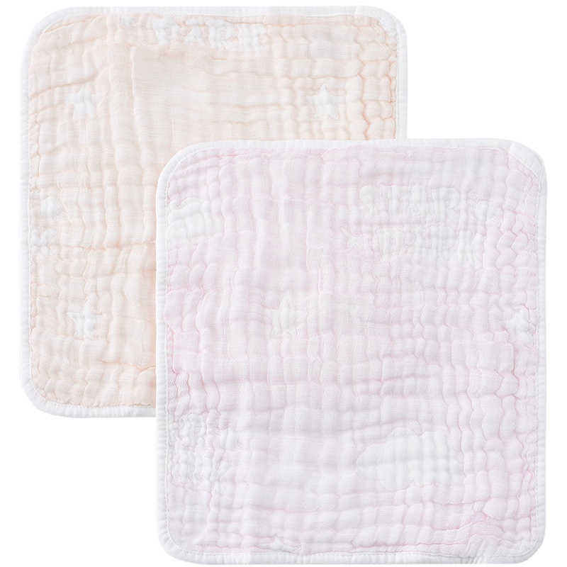 童泰(TONGTAI)2020年新款四季婴儿用品男女宝宝小毛巾口水巾六层泡泡纱方巾2块装儿童口水巾