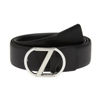 Ermenegildo Zegna杰尼亚(ZZEGNA)男士牛皮腰带 黑色110高端腰带 
