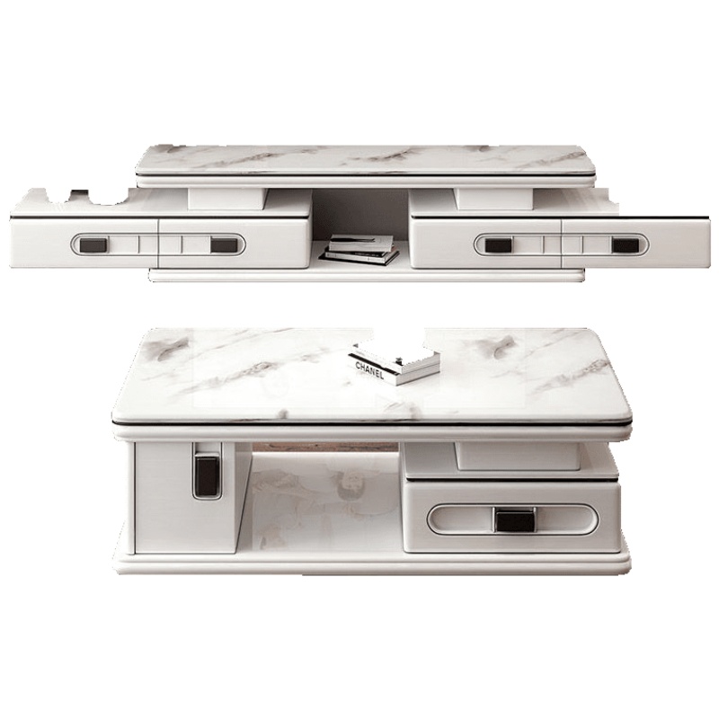 禾雅电视柜现代简约茶几组合套装客厅北欧可伸缩大理石电视机柜 1.2米茶几(钢化玻璃) 组装安心抵