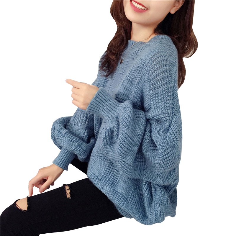 SUOGE2019新款韩版宽松网红针织衫毛衣女小清新甜美