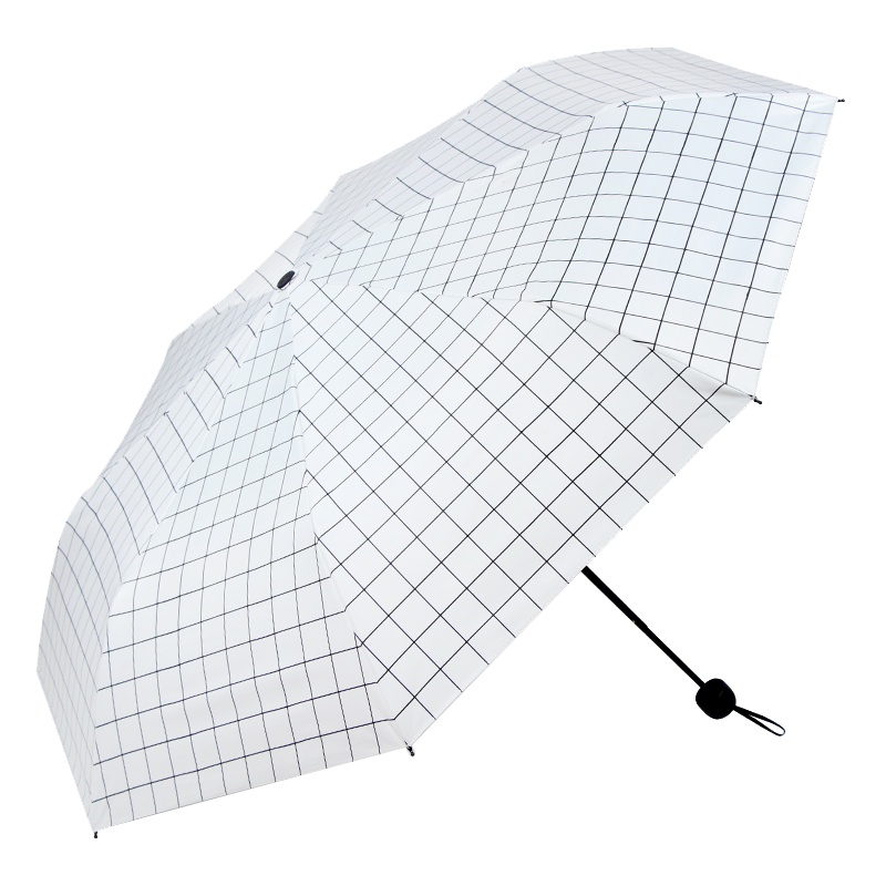 天堂伞 黑胶防晒三折晴雨伞太阳伞太阳伞商务伞 格言米色