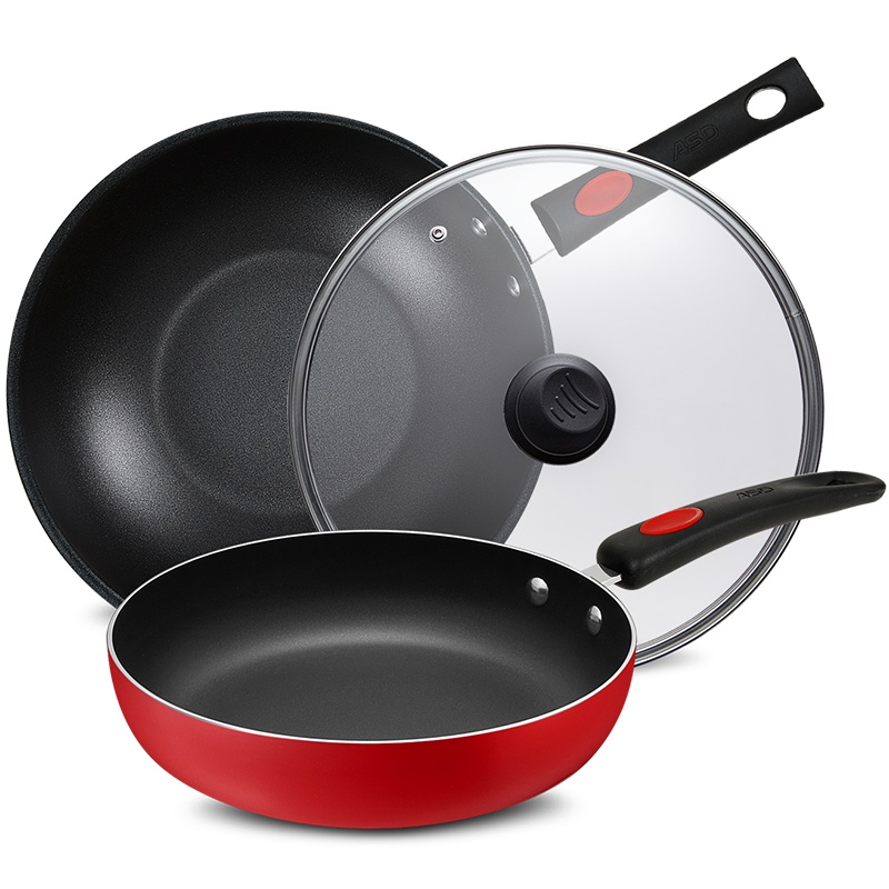 爱仕达(ASD)锅具套装 不粘锅2件套组合通磁不沾炒锅平底煎锅JXE02CJ