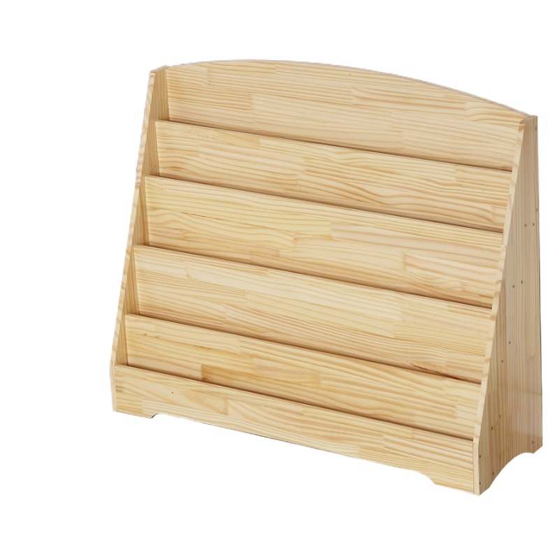 顶鸿DH-HY0624实木书柜书架松木书报架展示架绘本架整理架 小号有漆 长60深30高85