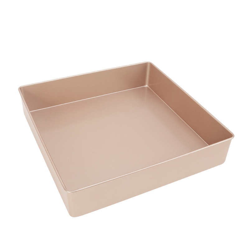 学厨 11寸正方形加高古早蛋糕模具 28.6*28.6*6cm香槟金色不粘月饼面包饼干曲奇蛋挞面包烘焙模具 WK9446