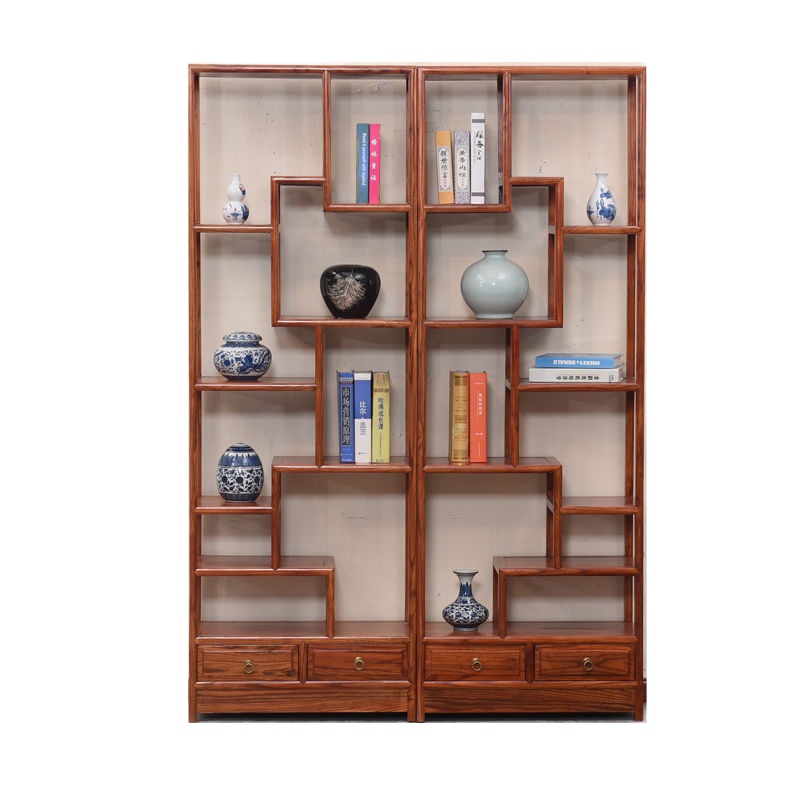 小博古架实木多宝阁中式古玩古董摆件架瓷器石头装饰架置物茶叶架