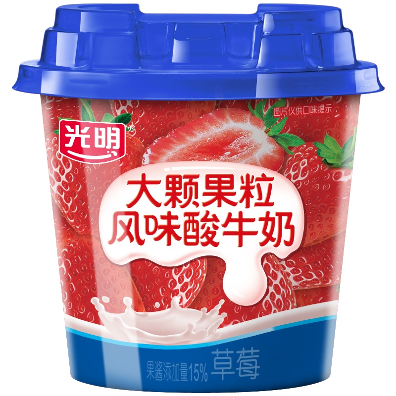 光明草莓果粒酸奶260g
