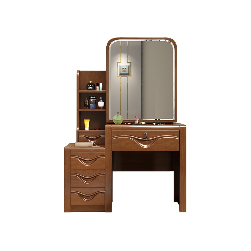 月影梳桐实木梳妆台新中式收纳柜一体简约小户型储物化妆台储物柜