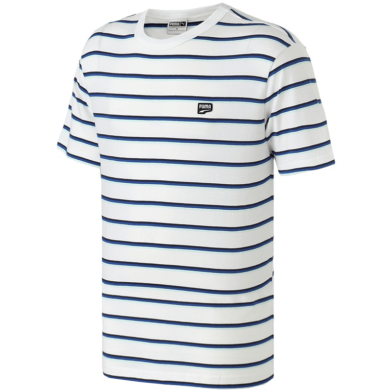 puma彪马杨洋同款男装跑步运动服条纹圆领宽松休闲短袖T恤579230