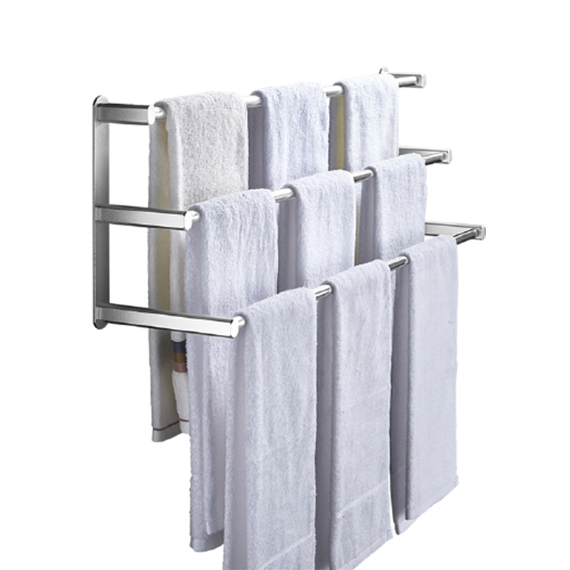 定制卫生间凉毛巾架免打孔古达单杆太空铝浴室厕所晾毛巾挂架子壁挂式免钉