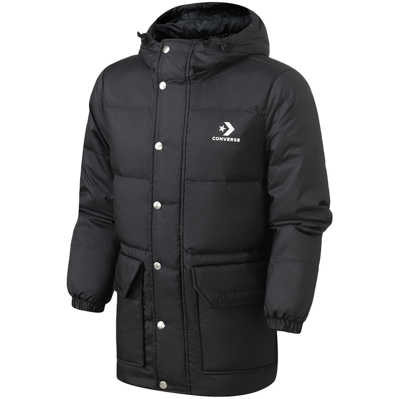 【自营】匡威男装羽绒服连帽防风保暖外套运动服10006880 L 10006880-A01墨黑色