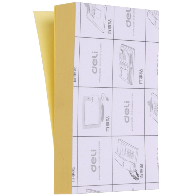 得力(deli)记事贴便利贴标签纸便签纸强黏性可反复粘撕 7732(76*51mm) 单包装