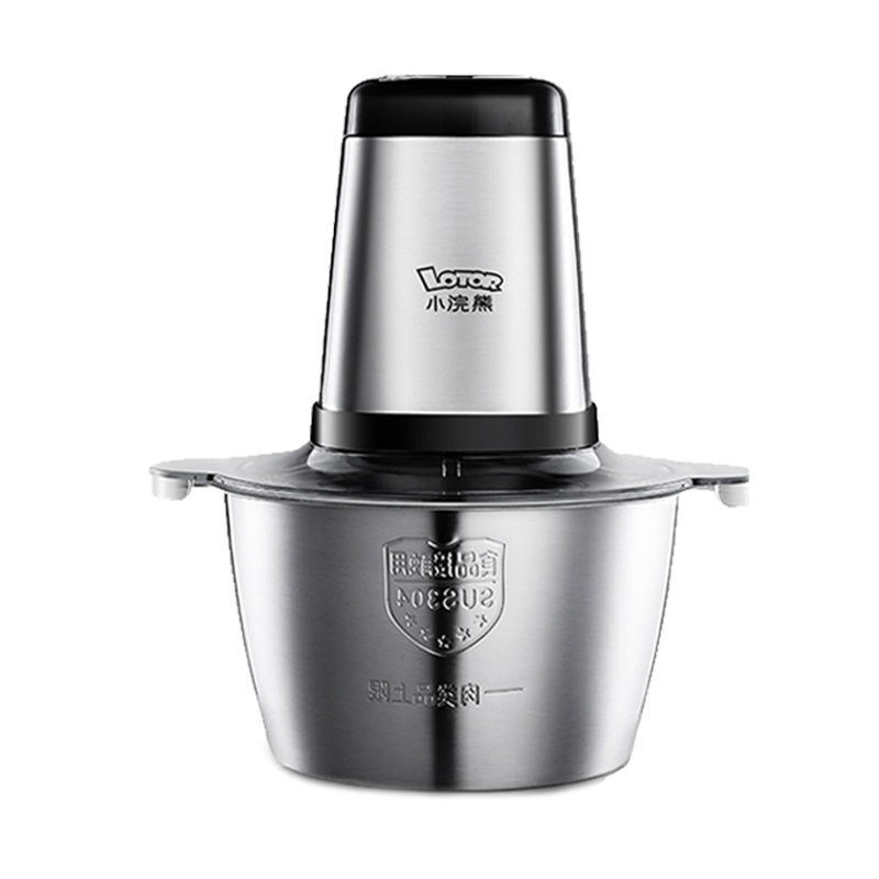 小浣熊绞肉机HC-120A 1.2L不锈钢碗 配两副刀片 家用全钢轴心电动小型搅拌蒜泥饺馅料切碎菜打挍肉末剁辣椒器搅拌机