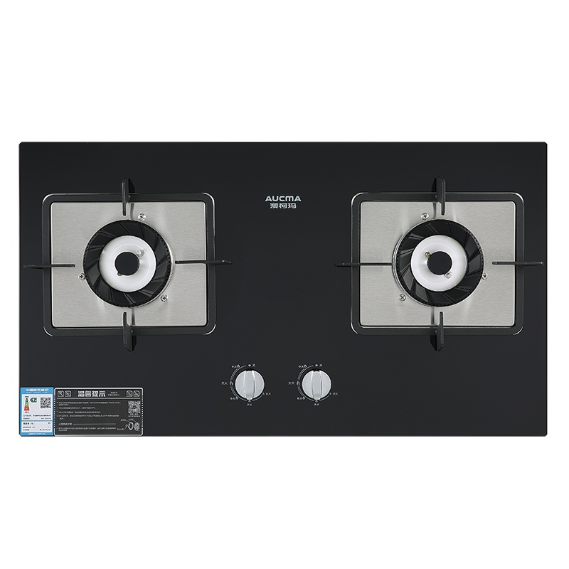 澳柯玛(AUCMA)燃气灶(液化气)4.5kW大火力家用台嵌纯铜火盖铝炉头旋火双眼灶玻璃面板熄火保护JZY-3Z101