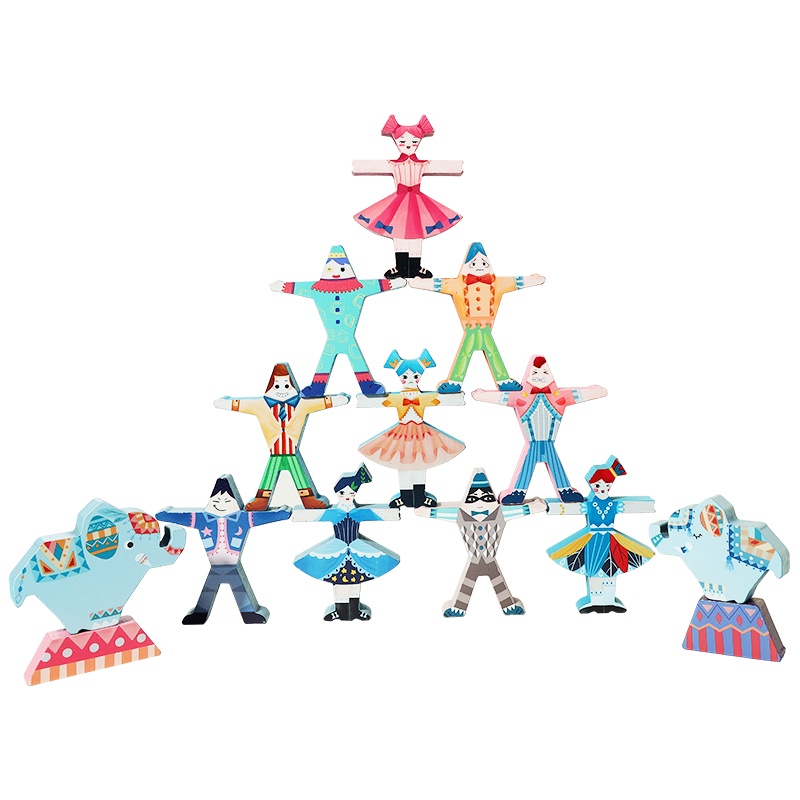 蓝宙星球人偶叠叠乐积木玩具儿童互动益智玩具叠叠高积木儿童游戏