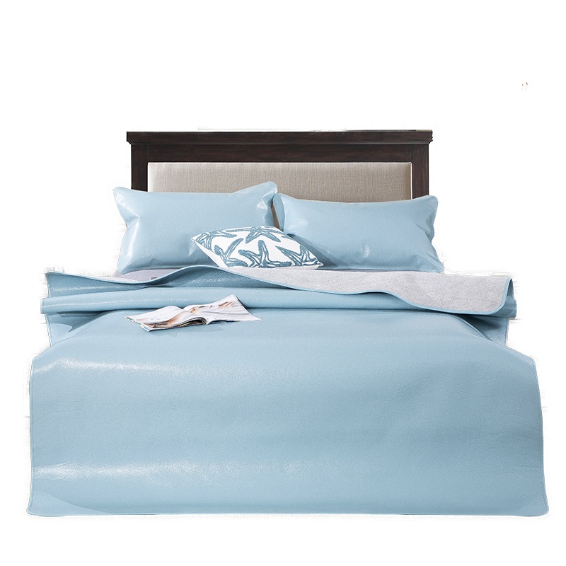 唛乐斯Mallas高端牛皮凉席天然头层水牛皮1.5m真皮软席纯色牛皮席三件套