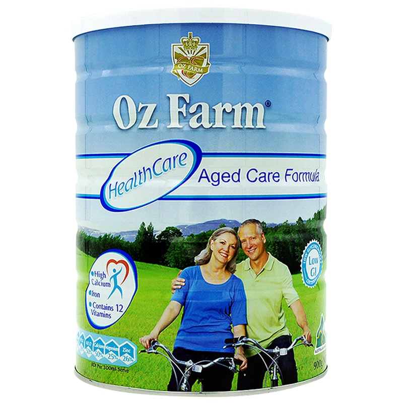 澳美兹(OZFARM)老人奶粉900g/罐装 澳洲原装进口中老年奶粉 高钙含量低脂低糖牛奶粉