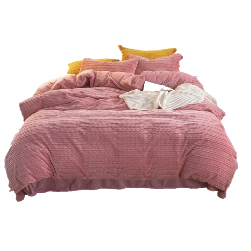 加厚法莱绒四件套冬季双面绒床单被套水晶绒不起球床上用品1.51.8