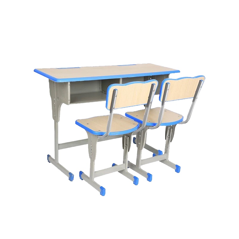 <万保>课桌椅 中小学生学校单双人课桌椅 可升降 培训桌 学校学生桌椅 学习绘画辅导班桌椅 课桌椅套装儿童学习桌
