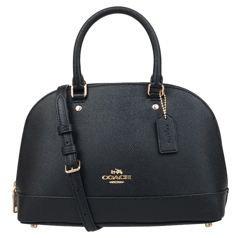 Coach 蔻驰 新款女士小号皮质黑色贝壳单肩包 F27591IMBLK