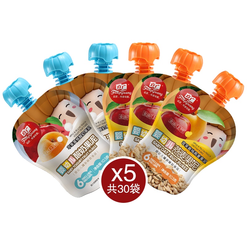 方广 婴儿果泥酸奶水果汁泥103g*30袋 宝宝辅食零食燕麦佐餐泥