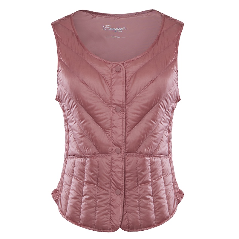 冰洁2019秋冬新款百搭内穿羽绒背心女短款显瘦保暖羽绒马甲坎肩J90131102DS