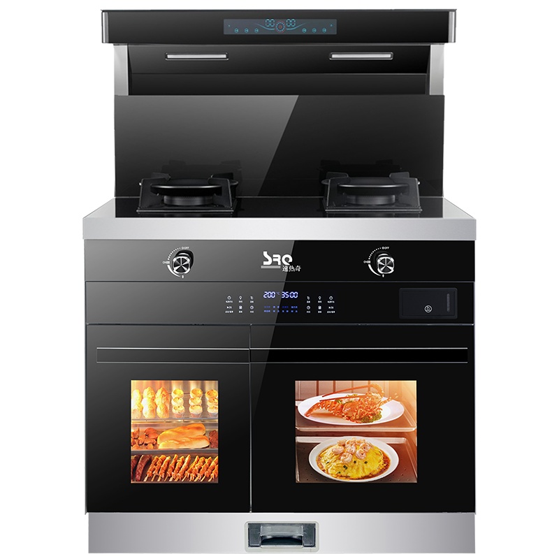 速热奇SRQ-S1集成灶体感蒸烤分离家用一体机侧吸下排烟灶左烤右蒸红外线灶 天然气
