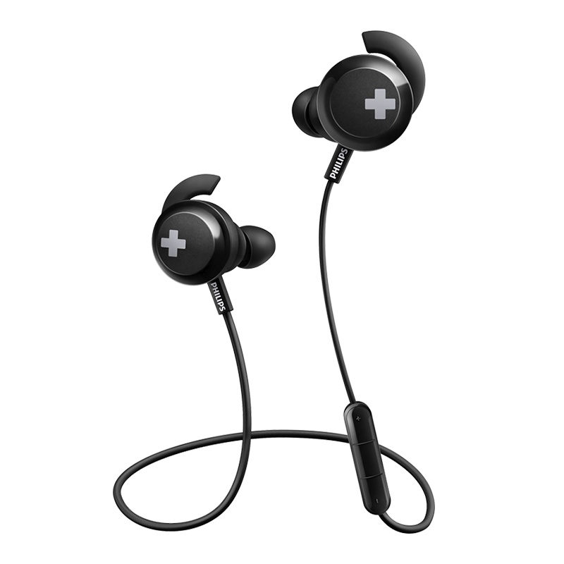 飞利浦无线蓝牙耳机SHB4305BK黑色 运动音乐游戏通话耳机苹果安卓通用高保真音质强劲低音效