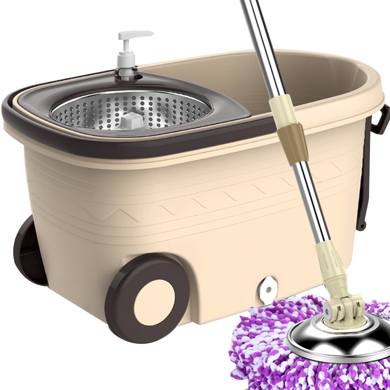 双驱动旋转手压拖把桶甩干墩布桶带轮大桶 1套