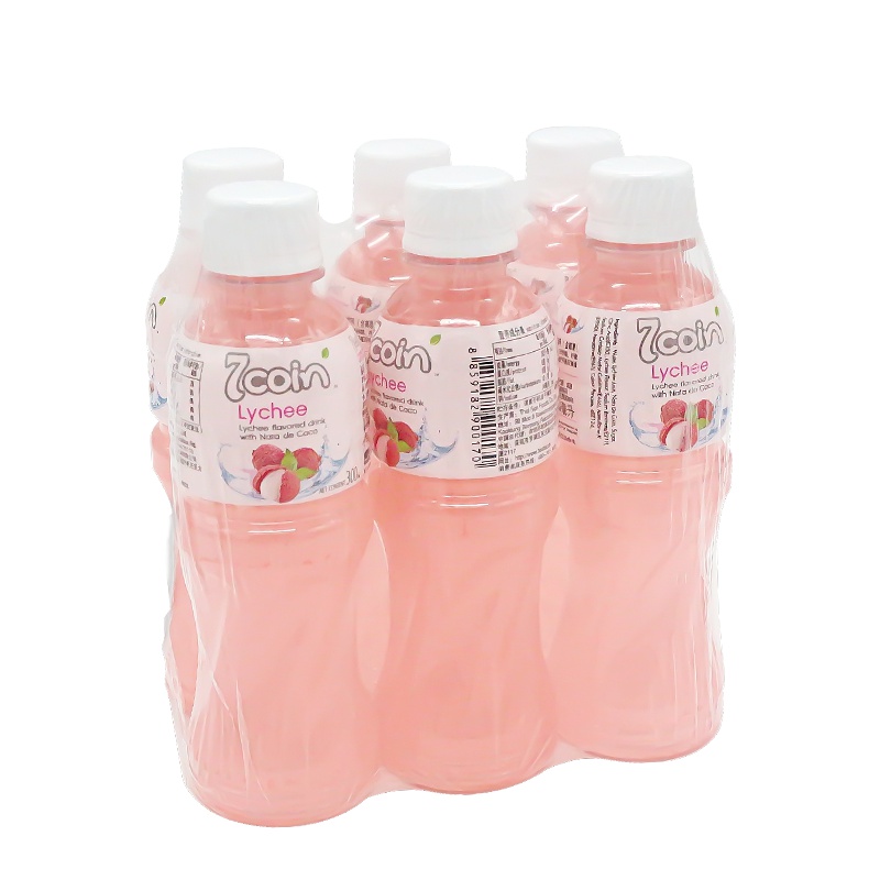 七咔呢(7coin) 荔枝汁饮料 含椰果 300ml*6支 泰国进口饮料