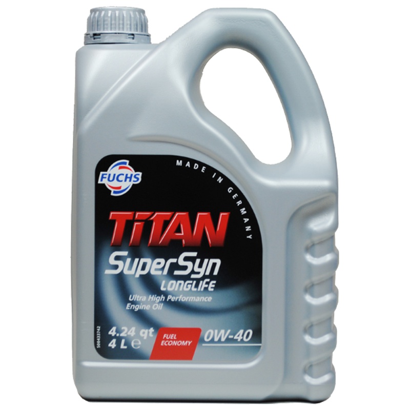 Fuchs福斯 德国进口 泰坦聚能LONGLIFE超级全合成 0W-40 SN级 全合成机油 4L