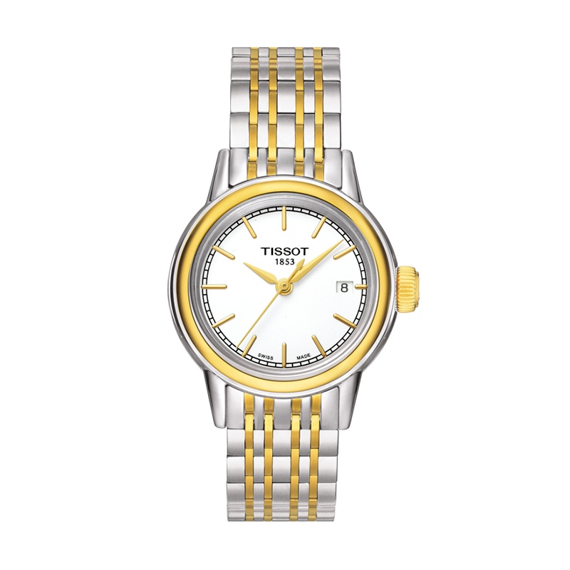 天梭(TISSOT)瑞士手表 卡森系列钢带女士石英表情侣表T085.210.22.011.00