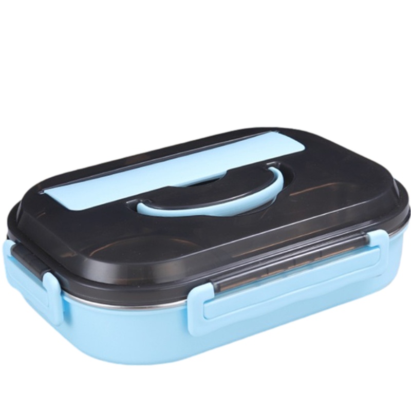 贝瑟斯 304不锈钢带汤碗提手大容量带餐具学生上班族分格饭盒便当盒