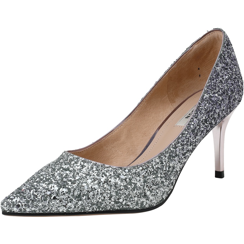 百田森秋季新款高跟鞋女细跟尖头气质单鞋夜店时尚女鞋