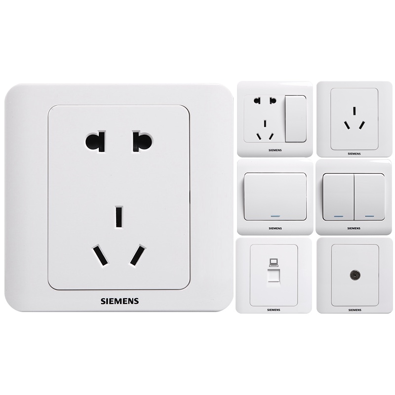 【自营旗舰店】西门子(SIEMENS)开关插座远景雅白86型五孔USB空调16A 电源插座