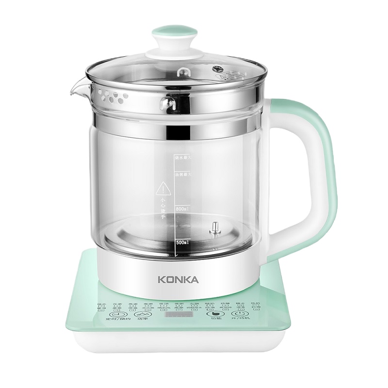 康佳(KONKA)KHK-1802(E) 多功能煮茶壶1.8L玻璃烧水壶304不锈钢发热盘 养生壶