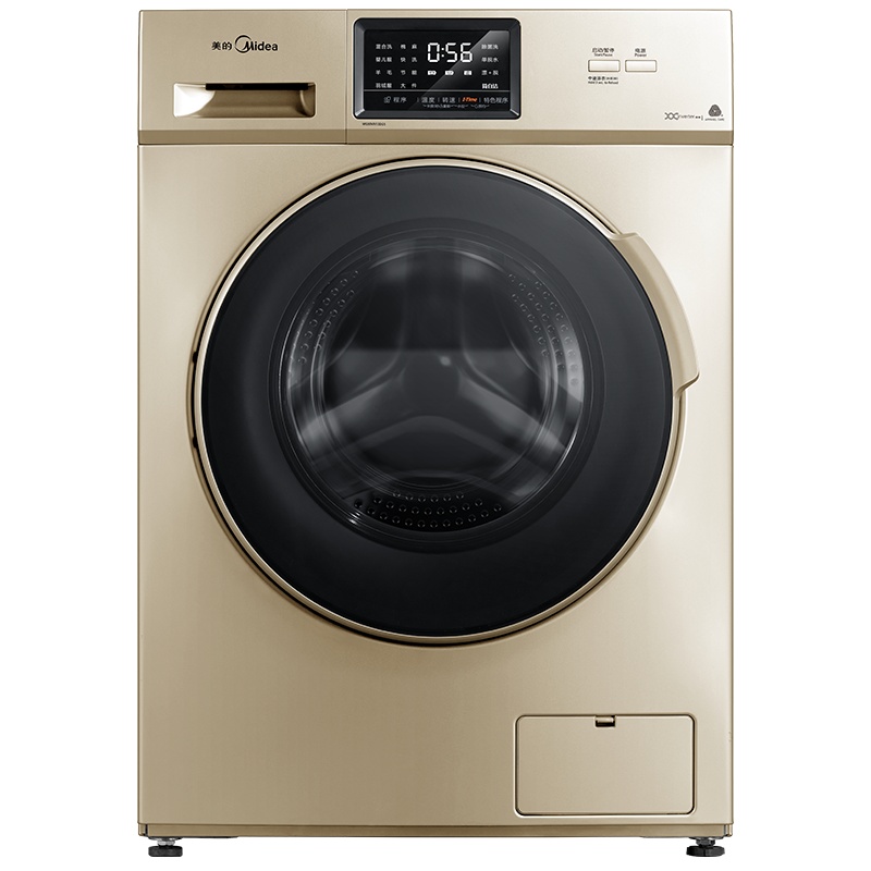 美的(Midea)MG80VN13DG5 8公斤全自动变频滚筒洗衣机 洗脱一体机 静音变频 巴氏除菌洗 家用金色