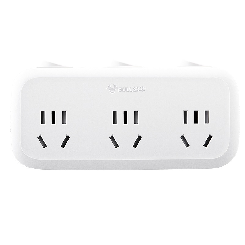 公牛(bull)新国标GN-9333一转三位分控开关带儿童安全保护门转换器插座/转接插座/转换插头/排插/接线板 白色0