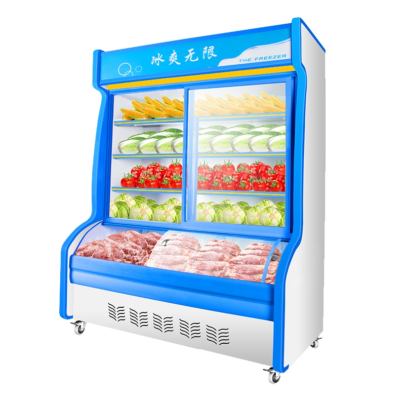 飞天鼠(FTIANSHU) 1.8米双压缩机点菜柜冷藏商用展示柜麻辣烫水果蔬菜保鲜柜立式 直冷熟食柜