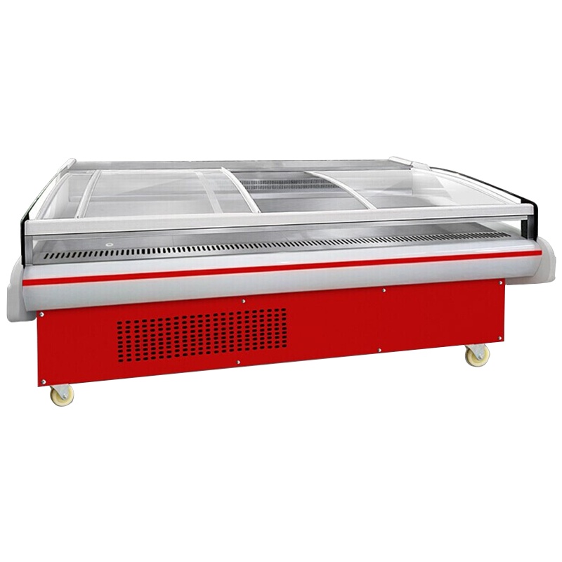 乐创(lecon)商用鲜肉柜展示柜冷藏卧式冰柜平岛柜超市冷柜生鲜海鲜牛羊猪肉保鲜柜熟食柜敞开式冷冻柜 直冷 3.1米