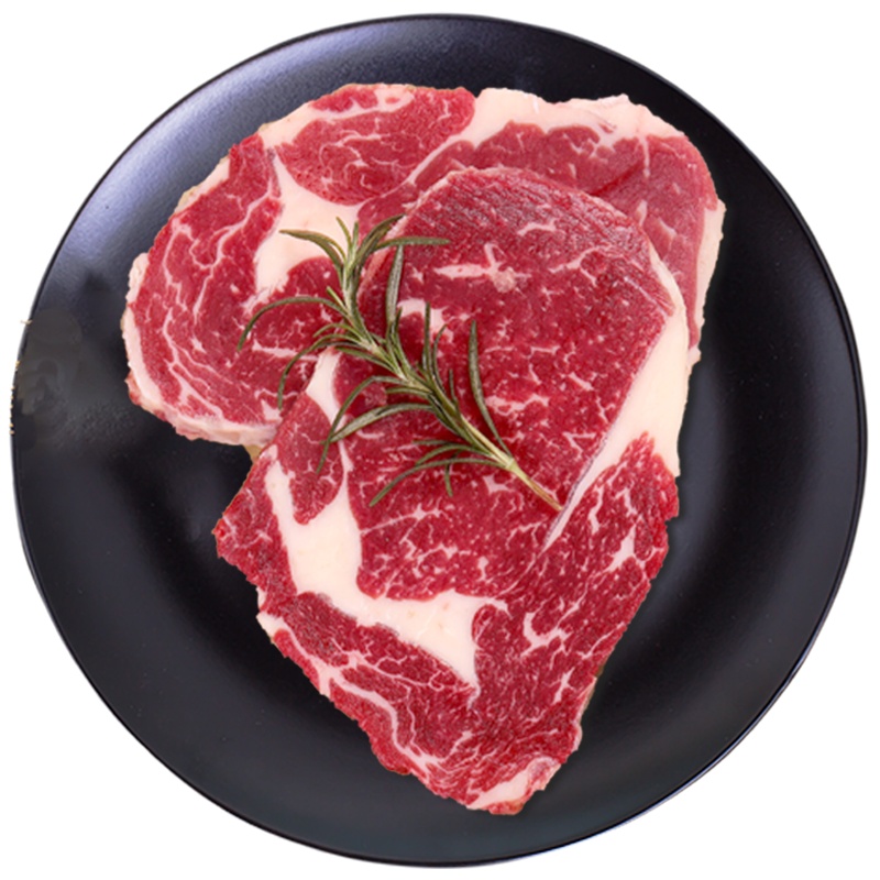 科耐儿童牛排谷饲原切安格斯眼肉牛排进口生鲜牛肉雪花牛排巴西烤肉黑椒牛扒500g[黑安格斯认证]