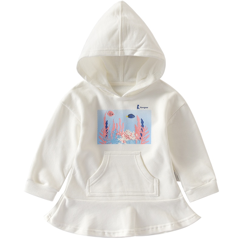 童泰(TONGTAI)春秋婴儿衣服1-4岁女宝宝卫衣女童连帽裙式上衣外出儿童卫衣