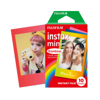 富士(FUJIFILM)INSTAX 拍立得相纸 mini7c/8/9/25/90/70通用花边快显胶片炫彩版(10张)