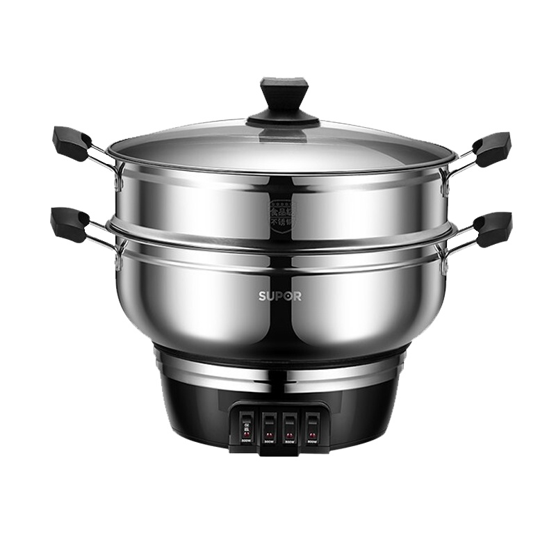 苏泊尔(SUPOR)电蒸锅多功能多用途锅 蒸包子锅32CM电锅 加厚304不锈钢电炒锅电煮锅 电火锅ZN32YK11